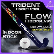 (Indoor Stick) Trident Flow Wood Fibreglass Hockey Stick (Navy) Training Hockey Stick Kayu Hoki Lati