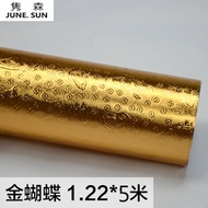 JUNE.SUN gold silver TV background wall mirror sticker self-adhesive waterproof wallpaper new glass