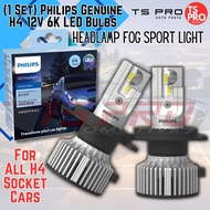 (1 Set) Philips Genuine H4 12V 6K LED Bulb Headlamp Mentol Lampu Besar 11342U3021X2