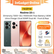 Realme 15 5G | Dimensity 7300+ 5G Chipset | 7000mAh Titan Battery | 80W Ultra Charge | Original Set