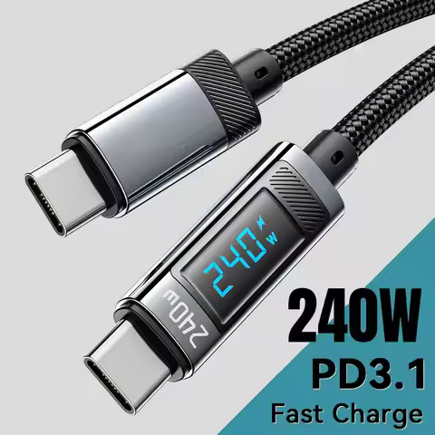 240W PD Fast Charging Type C to Type C Cable 100W Digital Display USB C to Type C Cable For Xiaomi H