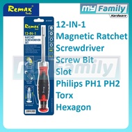 REMAX 68-SD567 12 In 1 Magnetic Ratchet Screwdriver Screw Bit Philips PH1 PH2 PH3 Slot 4mm 5mm 6mm H