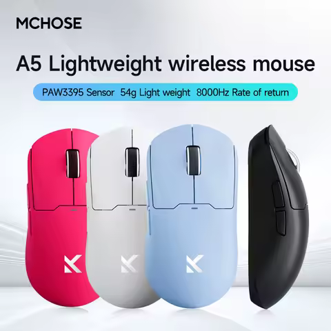 MCHOSE A5 V2 UItra Wireless Gaming Mouse Paw3395 8K Lightweight Bluetooth Tri-Mode Custom Low Latenc