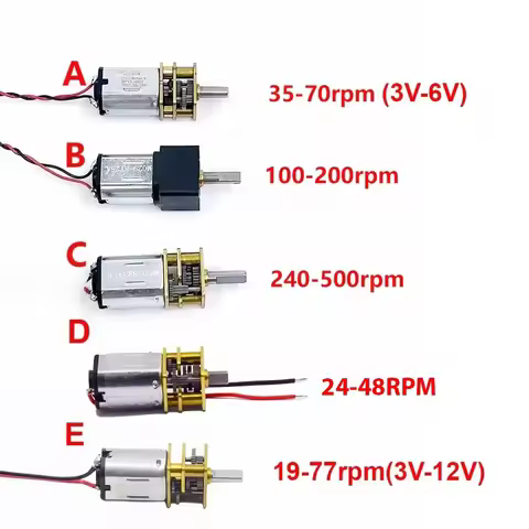GA12-N20 DC 3V 5V 6V Mini N20 All Metal Gear Wheel Gear Motor 35/70/100/200/500rpm Slow Speed Large