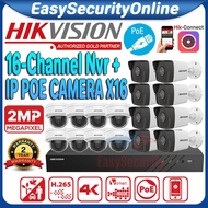 HIK HIKVISION 16 Channel 2.0MP DS-7616NI-Q2/16P NVR + 16 PoE CAMERA CCTV IP Network Video Recorder 1