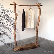 Silent Style Natural All Solid Wood Log Hanger Coat Rack Simple Floor-length Practical Hanger Mediev