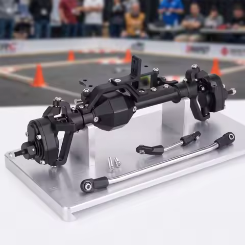 Rear Axle Assembly Aluminum Alloy RC Crawler Axle Axles Bolt-on Hardware Complete for Hobbyists, Axi