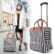 Women Travel Luggage Waterproof Oxford cloth Rolling Trolley case PU leather Carry-Ons wheels bags