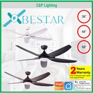 [Installation Promo] Bestar Star 5 38" / 48" / 58" Smart Wifi DC 5 Blades Ceiling Fan with 3 Tone LED and Remote