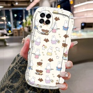 HP Phone Case For Samsung Galaxy M53 5G M33 5G M62 F62 M60s Case Rabbit Softcase Cartoon Wave Cream 