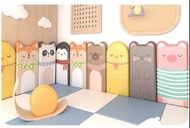 兒童防撞卡通軟墊(可愛動物款)25*50cm-牆圍床圍軟包貼防撞牆貼自粘靠背定制背景牆榻榻米房床頭軟包(U2491)