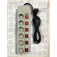 6-socket socket + switch + 16A-250V cable 2M