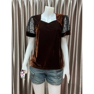 Velvet Shirt With Lace Sleeves There Are 3 Sizes Chest 36-40 Inches 40-44 And 44-50 Inches.