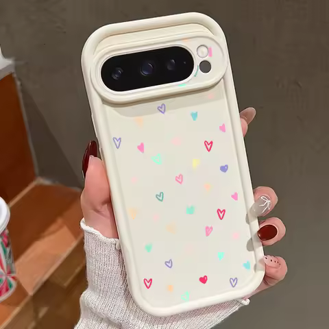 Colorful Little Hearts Soft Case For Google Pixel 10 9 8 7 Pro 9A 8A 7A Pixel 9 10 Pro XL Shockproof