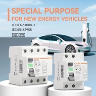 ETEK RCCB Type EV 2P 4P Earth Leakage Circuit Breakers for Car Evse Chargeing Station RCD 40A 63A 30