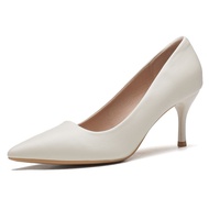 Womens Closed Toe Heels Classic Pointed Toe Dress Shoes Comfortable Basic Shoes for Wedding Work Off