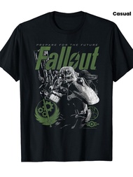 Men's Fallout Video Game T-Shirt with Vault-Tec Logo & Brotherhood Iconic Characters - Vault