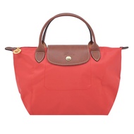 LONGCHAMP LE PLIAGE系列短把再生尼龍摺疊水餃包(小/番茄紅)/平行輸入