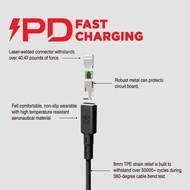 MYMOSH EL-C2L120 CABLE I-CABLE TO USB-C PD 1.2M/FAST CHARGING/ 30KG TEAR RESISTANCE/ CHARGE & SYNC/ 