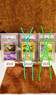 有貨 不議價(有興趣請出價及留電話 Wtsapp回覆 Pls bid n Leave Tel) PTCG TCG PSA 8 9 1997 2000 NEO 2 #201 UNOWN E JUNGLE