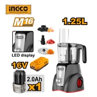 INGCO 16V 250W Cordless food processor With 1 Pcs 2.0Ah battery pack and 1 Pcs charger CFP027K