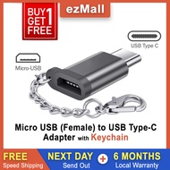 [Buy 1 Get 1 Free] USB-C to Micro USB Adapter, Type-C Male to Micro USB Female Connector with Keychain for Samsung Galaxy S8/S8+ S9/S9+ S8 Plus/S9 Plus Note 8 MacBook Pro LG G5 G6 V20 Nexus 5X 6P Pixel 2 XL Switch &amp; More [Local Warranty]