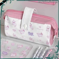 Cute Cat Pencil Case Aesthetic Large Capacity Pink Pensel Box Big Kotak Pensel Korean Style 笔盒 鉛筆盒 大