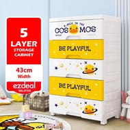 5 Layers Drawer Cabinet Large Cartoon Storage Box for Kids Laci Simpanan Plastik Almari Baju Kanak Kanak
