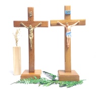 25 cm Sitting Cross Brass Iron Corpus/ Fiber GLASS Corpus Various Catholic Sitting Cross