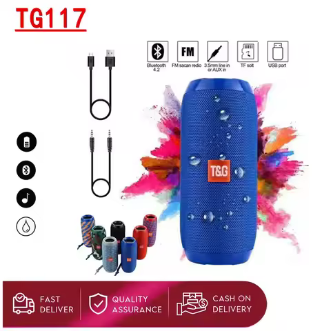 TG117 Portable Bluetooth Speaker Outdoor Wireless Woofer Free Call /FM/TF Card/USB Flash Drive Conne
