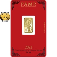 Pamp Suisse 2022 Year of the Tiger 9999 Gold Bar 5g, 5 gram