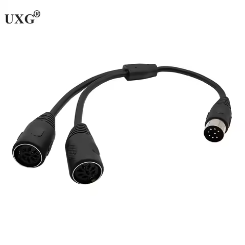 DIN 8-Pin MIDI Cable Splitter Y Cable Adapter One 8-Pin Male to Two 8pin 2 Female Cable 30cm/0.3m 1f