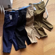 Beams 經典純色簡約小紅繩後兜復古斜紋棉布寬鬆2褶錐形休閒褲 Chino Pants