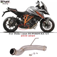 For Duke 1290 SUPERDUKE GT Modified Catalyst Middle Tube Escape Motorcycle exhaust Middle Link Tube Catalyst Removal Eli