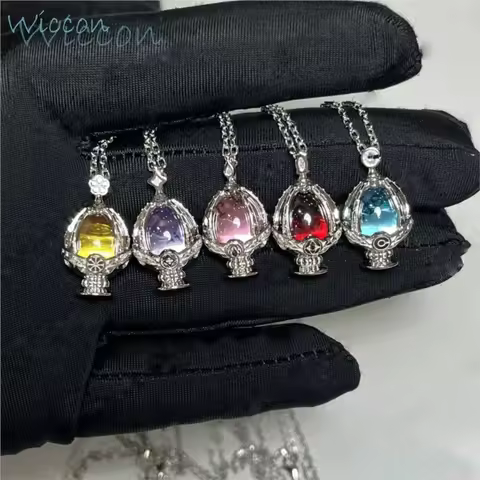 Grief Seed Soul Gem Anime Puella Magi Madoka Magica Cosplay Prop Gemstone Necklace Yellow Purple Pin