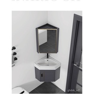 ‍🚢A947Bathroom Alumimum Wash Basin Triangle Sink Combination Corner Bathroom Cabinet Small Apartment Wall-Mounted Wash