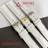 [ORIENT LEATHER STRAP] 0rient Italian cowhide leather watch strap with white crocodile pattern size 