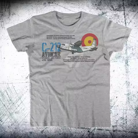 Spanish Air Force 47th Wing C-212 Aviocar Transport Aircraft T Shirt New 100% Cotton Short Sleeve O-
