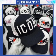 DSQUARED2 Men's and Women's Fashion Button Buckle Baseball Cap, Dsquared2 cool khaki mesh hat MU530