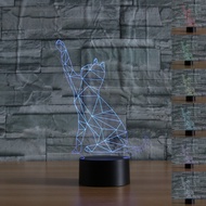 Cute Cat Shape Night Light 7 Colors Gradient Novelty Gift USB LED Table Lamp Acrylic Home Decor