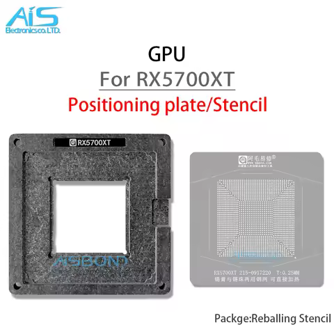 AMAOE GPU BGA Reballing Stencil For RX5700XT RX5700 XT 215-0197220 Positioning Plate Plant tin net S