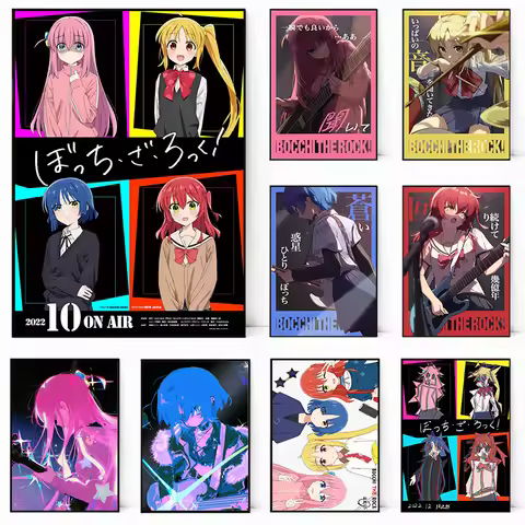 Anime BOCCHI THE ROCK Poster Music Art Wall Decor Anime Vintage Canvas Printing Poster Wall Art Deco