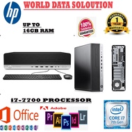 (PC i7-7th Gen)HP EliteDesk SFF 800G3i7-7700 CPU/UP TO32GB RAM/256GB SSD+1TB SATA HDD1YEAR WARRANTY