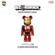 HAPPY KUJI 一番賞 鋼鐵人 MK45 Be@rBrick 100％ 庫柏力克熊 MARVEL 400 1000