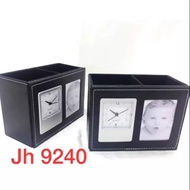 JH 9240 l Table Clock l Leather Table Clock l Photo Frame Table Clock