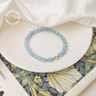 Aquamarine Bracelet Crystal Bracelet Female Simple Style Anti-villain Bracelet Aquamarine Austrian C