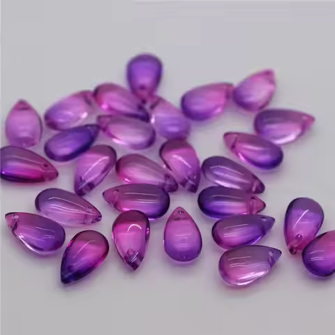 7x14mm 50PCS Colorful Waterdrop Glass Loose Beads For Jewelry Making DIY Pendant Crafts Keychain Fas