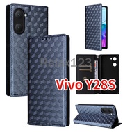 For Vivo Y28S 5G VivoY28S 5G Vivo Y28 S 5G Phone Case 2024 Stereoscopic Lines Flip Wallet Casing Ski