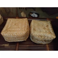 Bamboo basket 22 X 22cm Food Storage Container (PRICE PER PAIR)