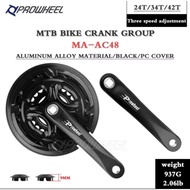 Bicycle Crank ProWheel 7/8/9 Speed MTB Crank Set Crankset 28/38/42T Hollow Tooth Bike Folding Bike B